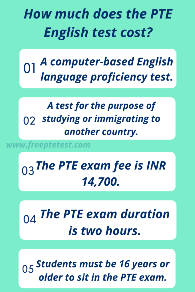 How much does the PTE English test cost?