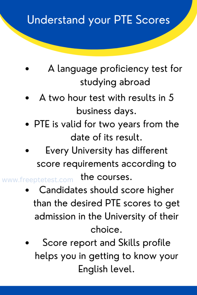 Understand your PTE Scores