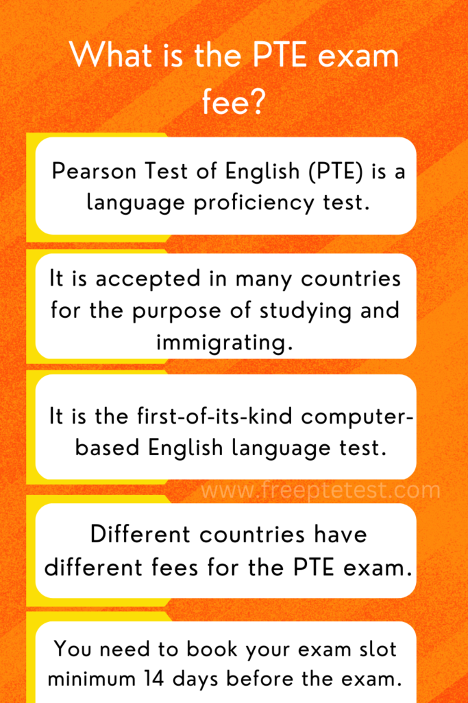 What is the PTE exam fee?