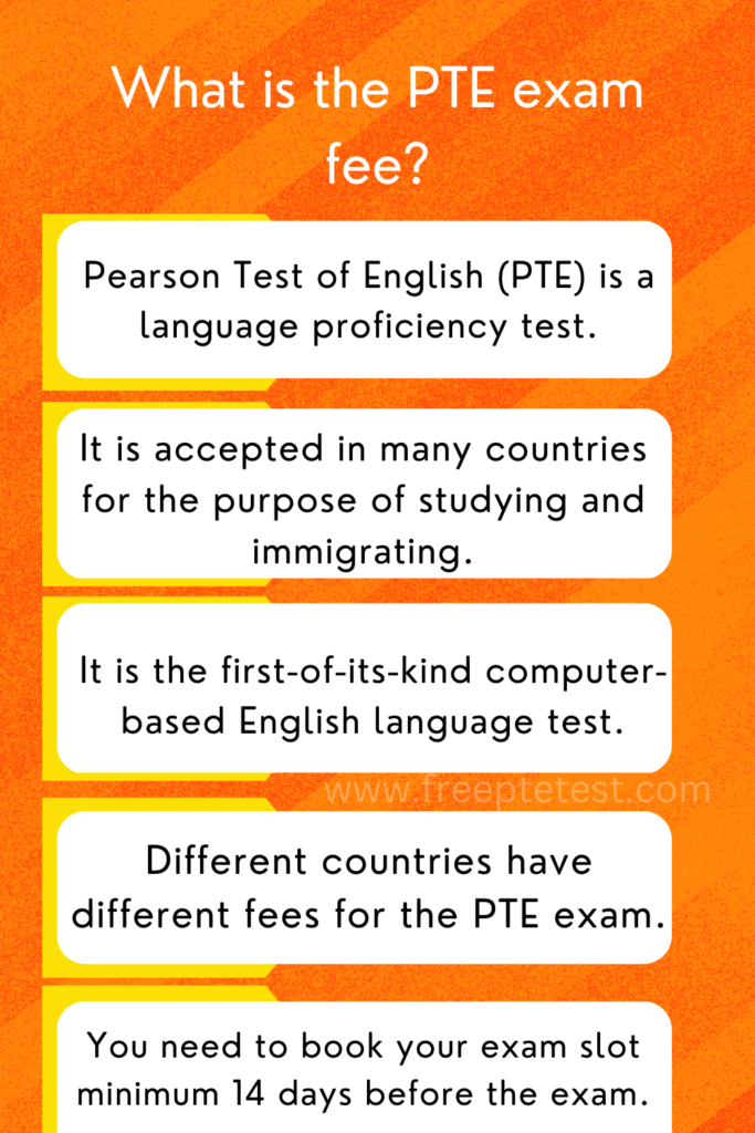 What is the PTE exam fee? FreePTETest