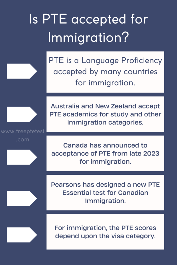 Is PTE accepted for Immigration?