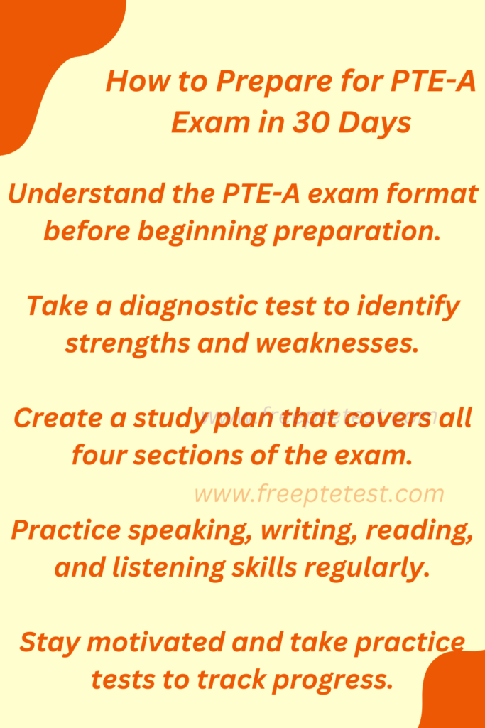 How to Prepare for PTE-A Exam in 30 Days