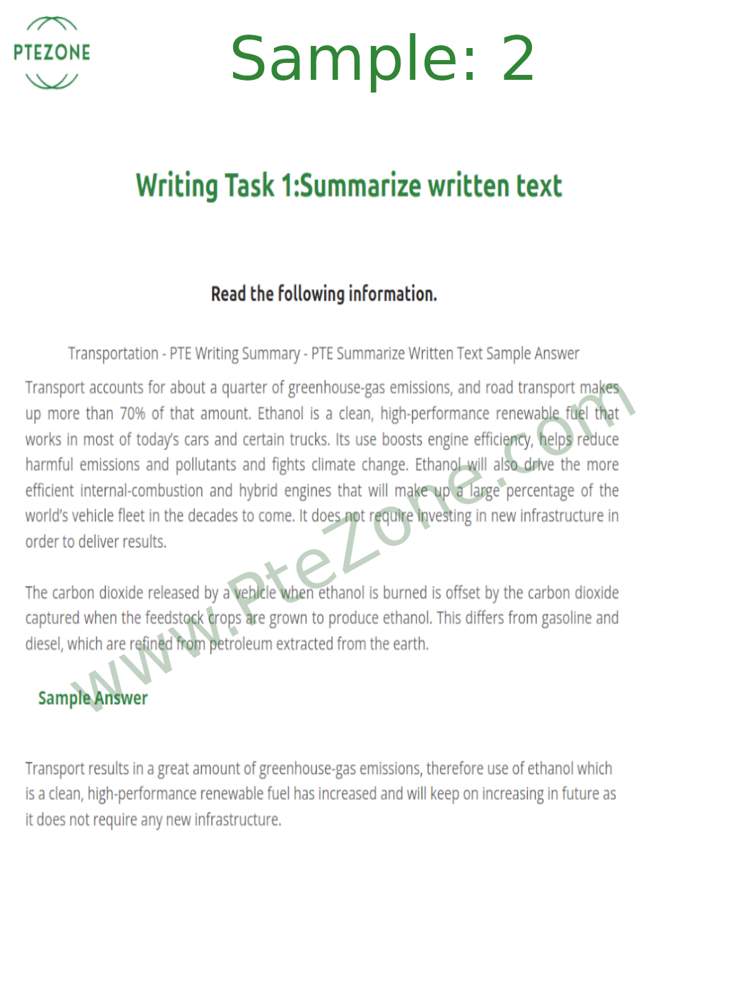 PTE Summarize Written Text Task Sample 2