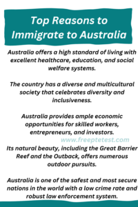Top Reasons to Immigrate to Australia - Free Pte Mock Practice Test Samples